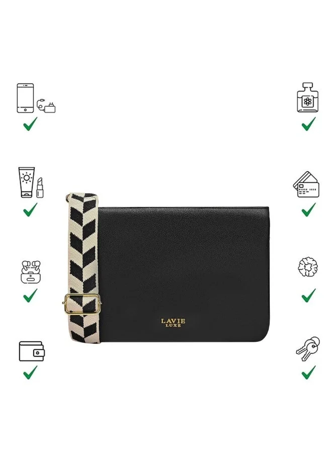 Lavie  Luxe Women's Milan25 5-Compartment Sling  (Black) for Women | Best Price UAE